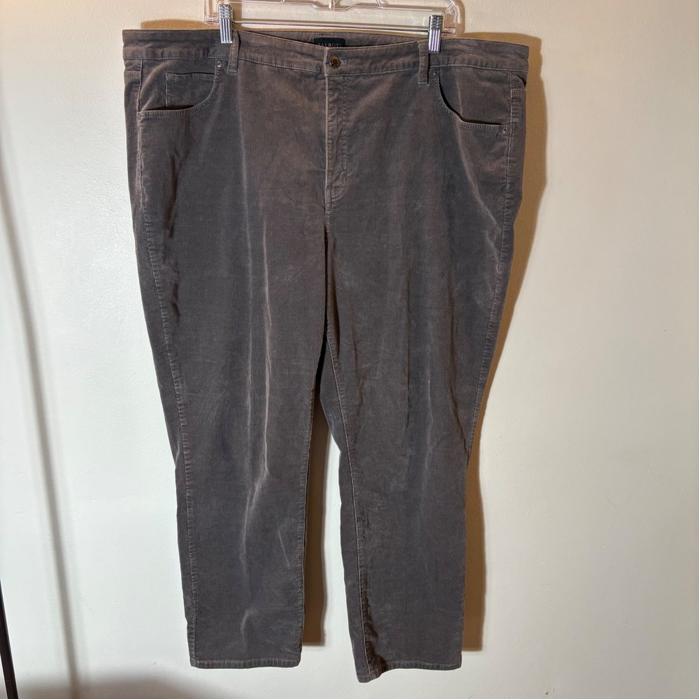Talbots‎ Corduroy Straight Leg Pant Size 22WP Gray